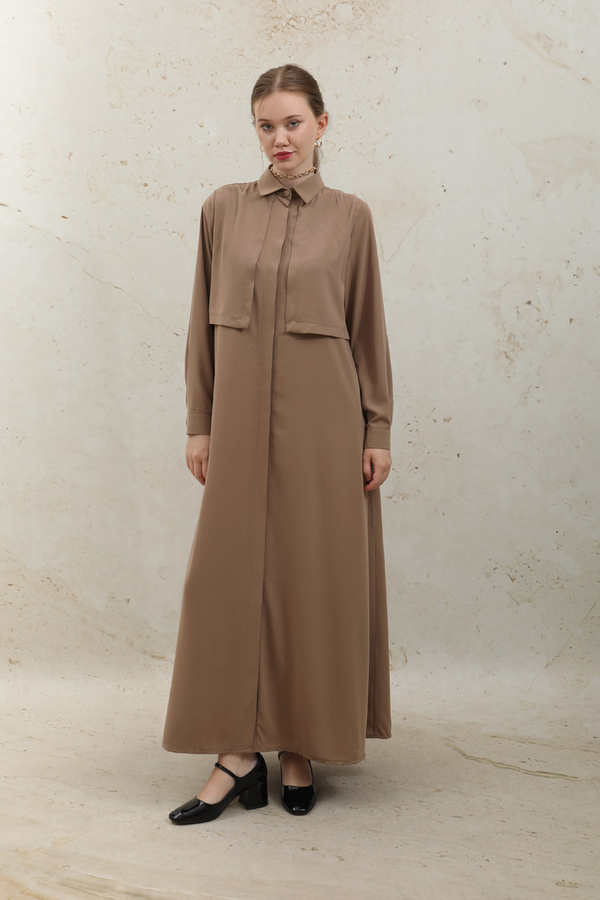 Medina Silk Dress Light Tan  - 2