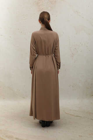 Medina Silk Dress Light Tan  - 8