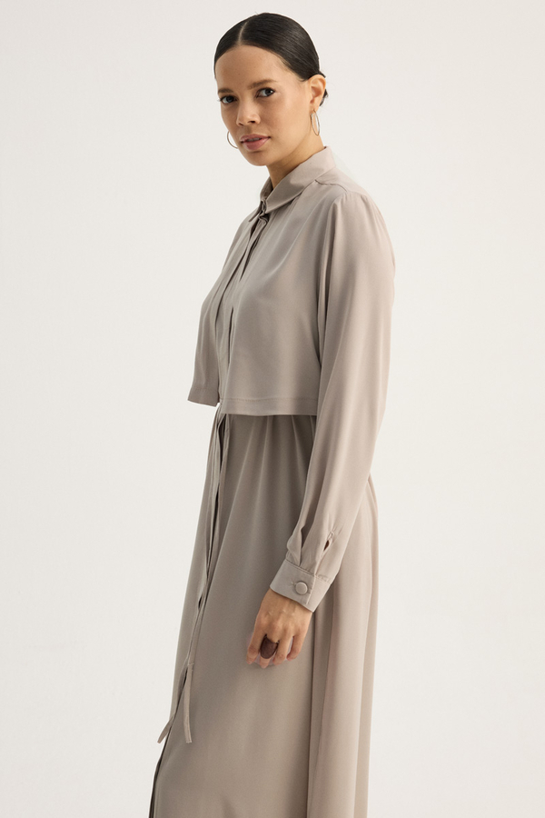 Medina Silk Dress Stone - 10