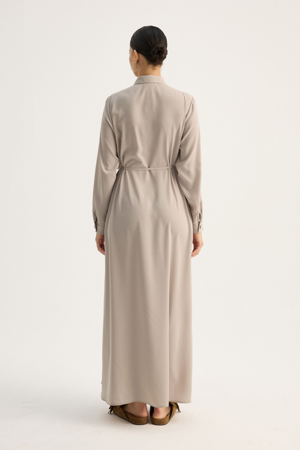 Medina Silk Dress Stone - 11