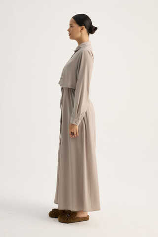 Medina Silk Dress Stone - 6