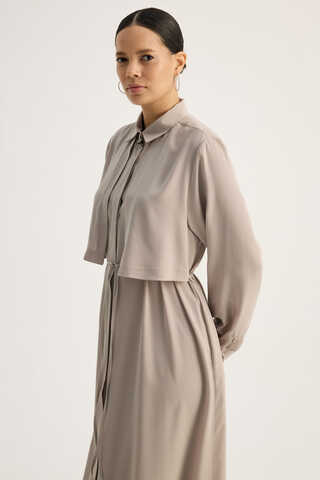 Medina Silk Dress Stone - 8