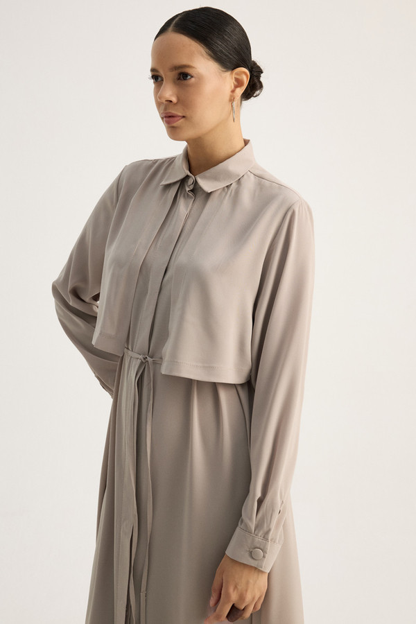 Medina Silk Dress Stone - 7