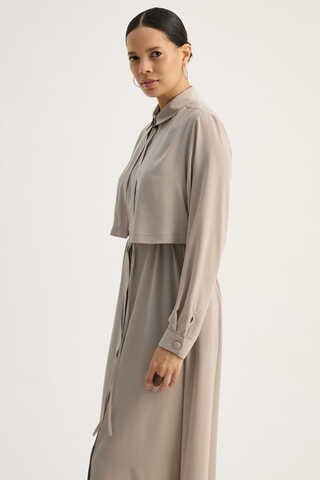 Medina Silk Dress Stone - 10