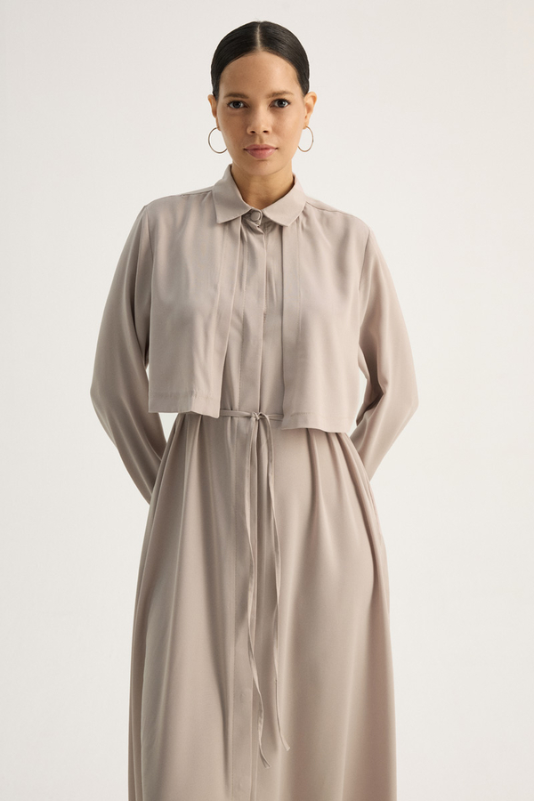 Medina Silk Dress Stone - 2