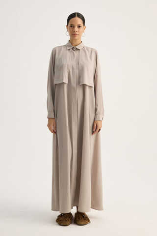 Medina Silk Dress Stone - 5