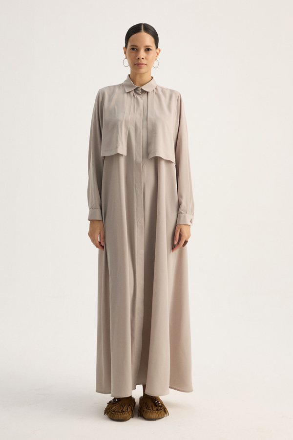 Medina Silk Dress Stone - 5