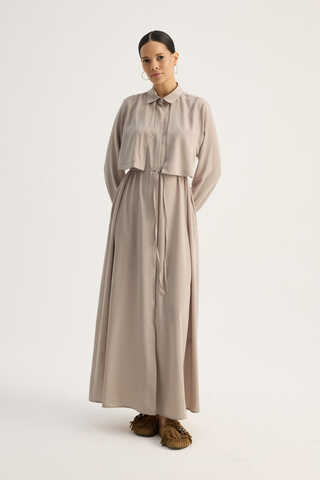 Medina Silk Dress Stone - 4