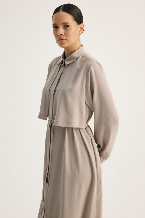 Medina Silk Dress Stone - 8