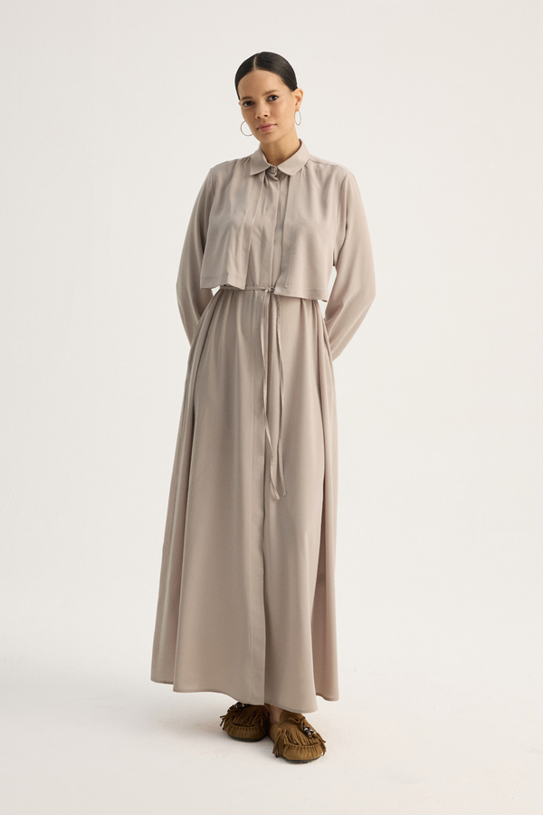 Medina Silk Dress Stone - 4