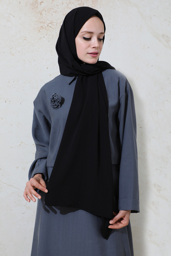 Medina Silk Shawl Black - 4