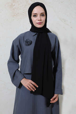 Medina Silk Shawl Black - 5