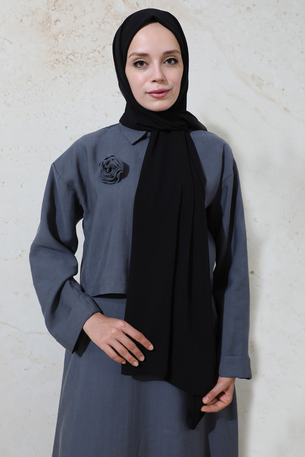 Medina Silk Shawl Black - 5