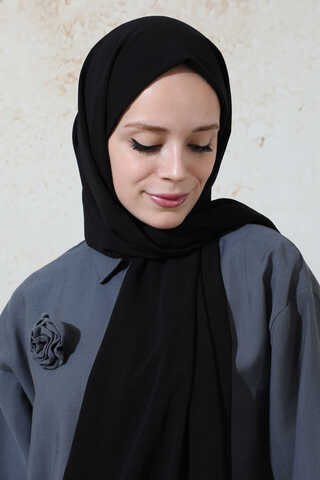 Medina Silk Shawl Black - 1