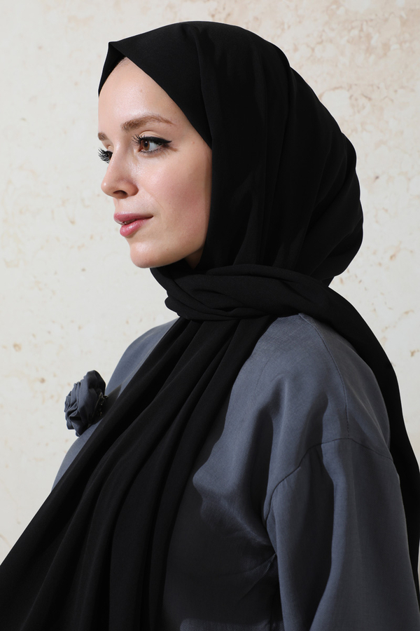 Medina Silk Shawl Black - 6