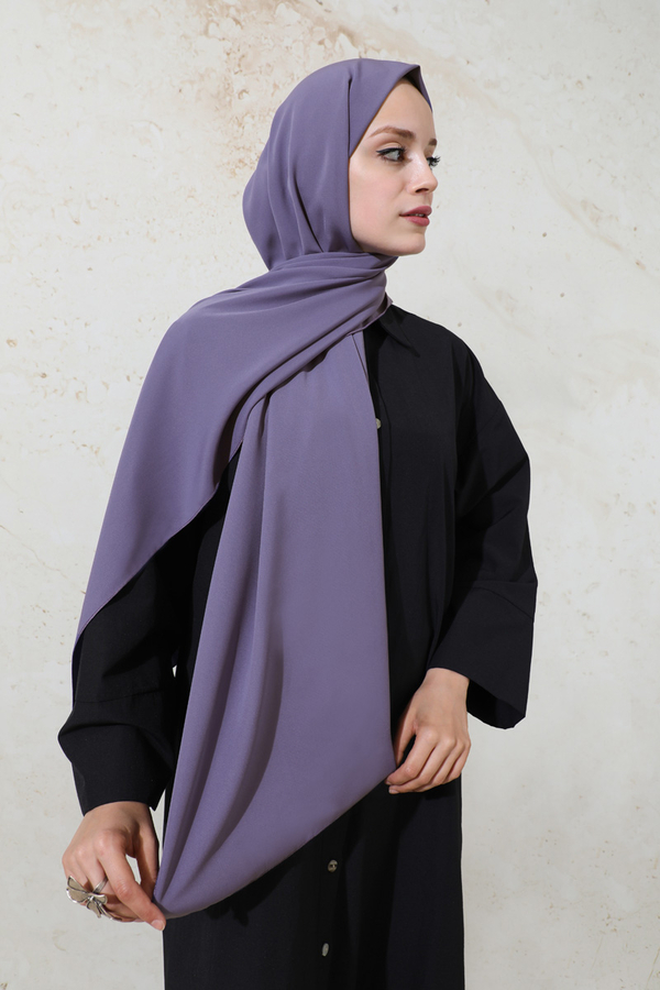 Medina Silk Shawl Dark Lilac - 1