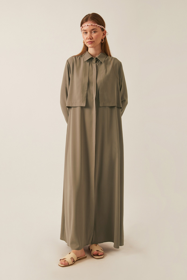 Medine İpeği Elbise Toprak - 1