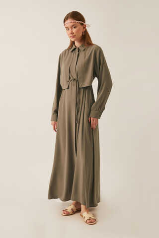 Medine İpeği Elbise Toprak - 3