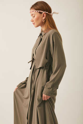 Medine İpeği Elbise Toprak - 4