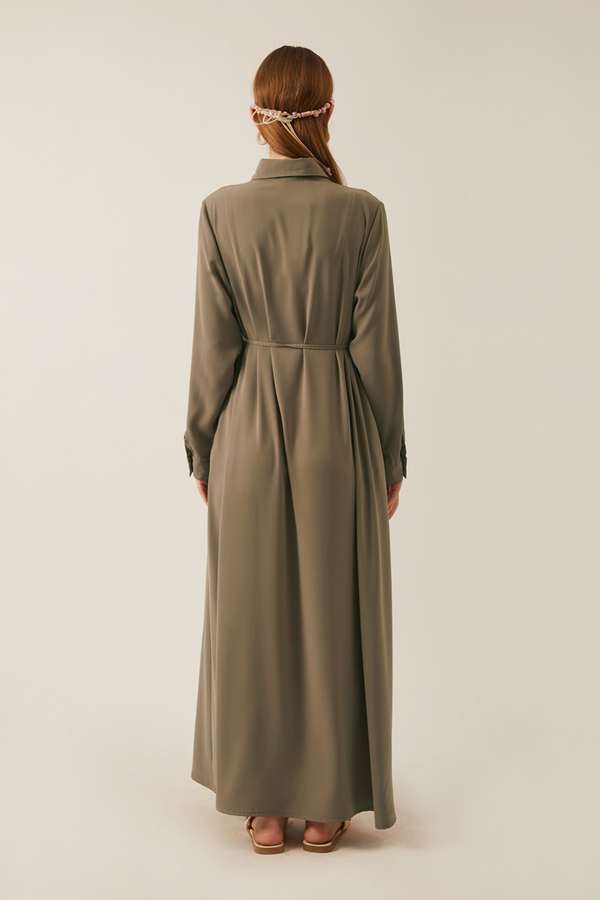Medine İpeği Elbise Toprak - 9