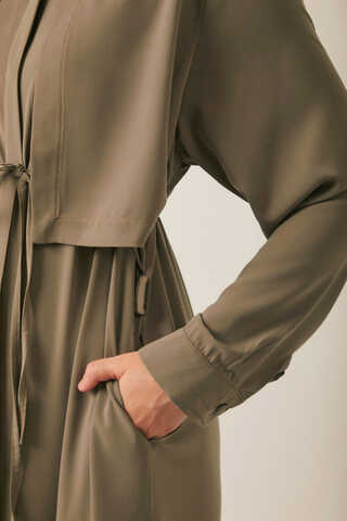 Medine İpeği Elbise Toprak - 5