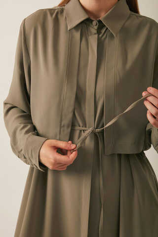 Medine İpeği Elbise Toprak - 6
