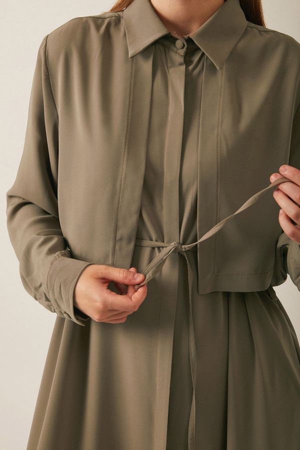 Medine İpeği Elbise Toprak - 6