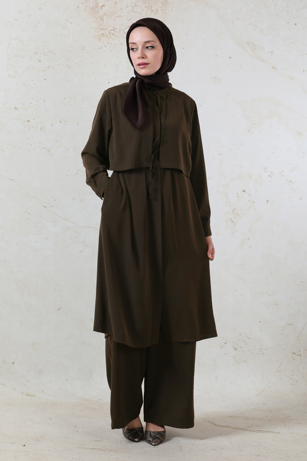 Medine İpeği Rüzgarlıklı Takım Acı Kahve - 2