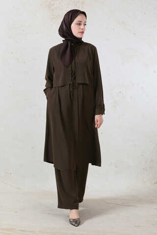 Medine İpeği Rüzgarlıklı Takım Acı Kahve - 3