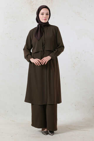 Medine İpeği Rüzgarlıklı Takım Acı Kahve - 4