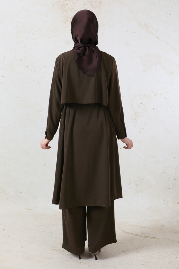 Medine İpeği Rüzgarlıklı Takım Acı Kahve - 10