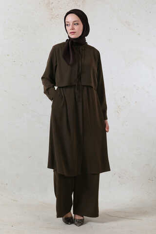 Medine İpeği Rüzgarlıklı Takım Acı Kahve - 2