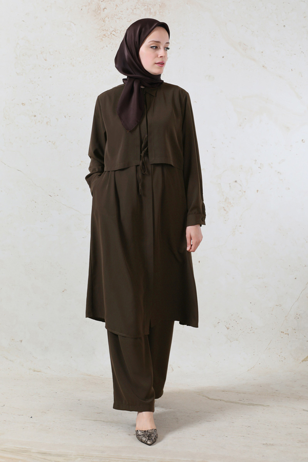 Medine İpeği Rüzgarlıklı Takım Acı Kahve - 3