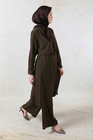 Medine İpeği Rüzgarlıklı Takım Acı Kahve - 9
