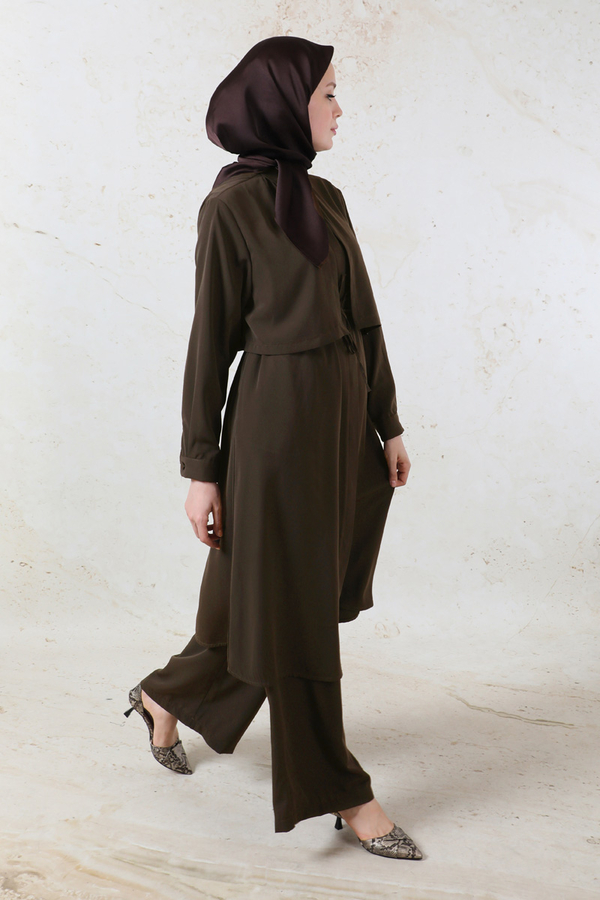 Medine İpeği Rüzgarlıklı Takım Acı Kahve - 9