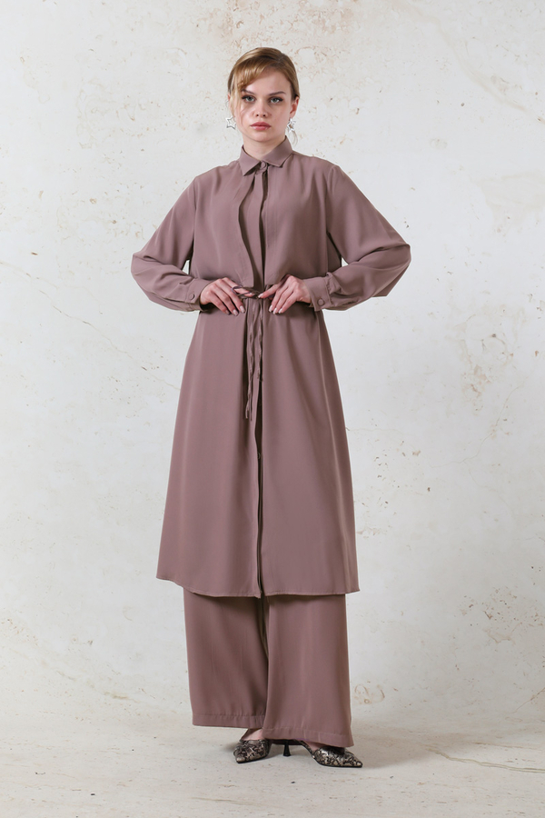 Medine İpeği Rüzgarlıklı Takım Gül Kurusu - 5