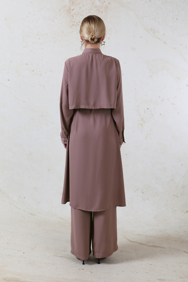 Medine İpeği Rüzgarlıklı Takım Gül Kurusu - 9