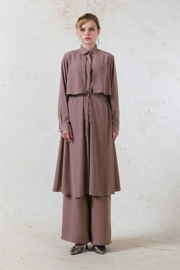 Medine İpeği Rüzgarlıklı Takım Gül Kurusu - 1