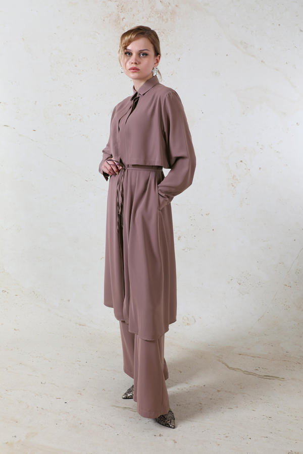 Medine İpeği Rüzgarlıklı Takım Gül Kurusu - 3