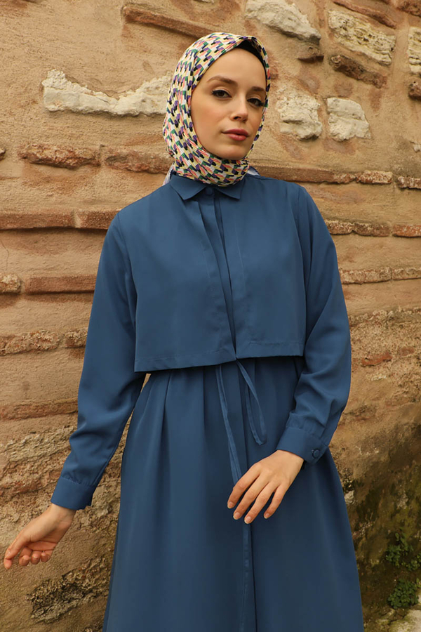 Medine İpeği Rüzgarlıklı Takım İndigo - 9