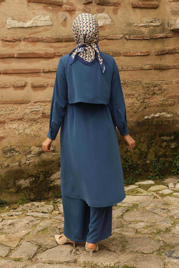 Medine İpeği Rüzgarlıklı Takım İndigo - 11