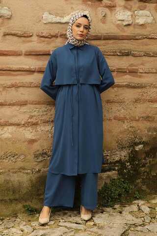 Medine İpeği Rüzgarlıklı Takım İndigo - 1