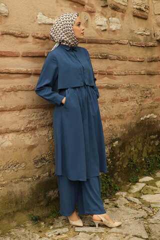 Medine İpeği Rüzgarlıklı Takım İndigo - 3