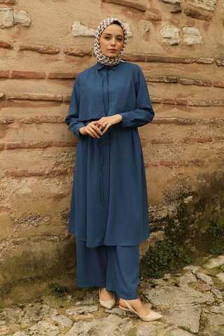 Medine İpeği Rüzgarlıklı Takım İndigo - 4