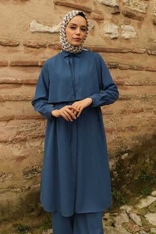 Medine İpeği Rüzgarlıklı Takım İndigo - 7