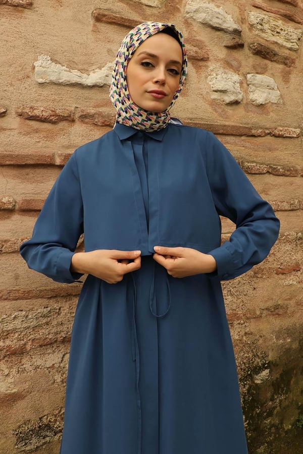 Medine İpeği Rüzgarlıklı Takım İndigo - 8