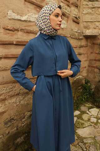 Medine İpeği Rüzgarlıklı Takım İndigo - 10