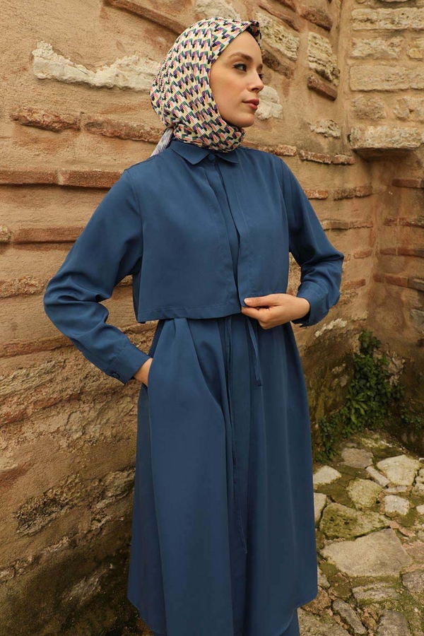 Medine İpeği Rüzgarlıklı Takım İndigo - 10