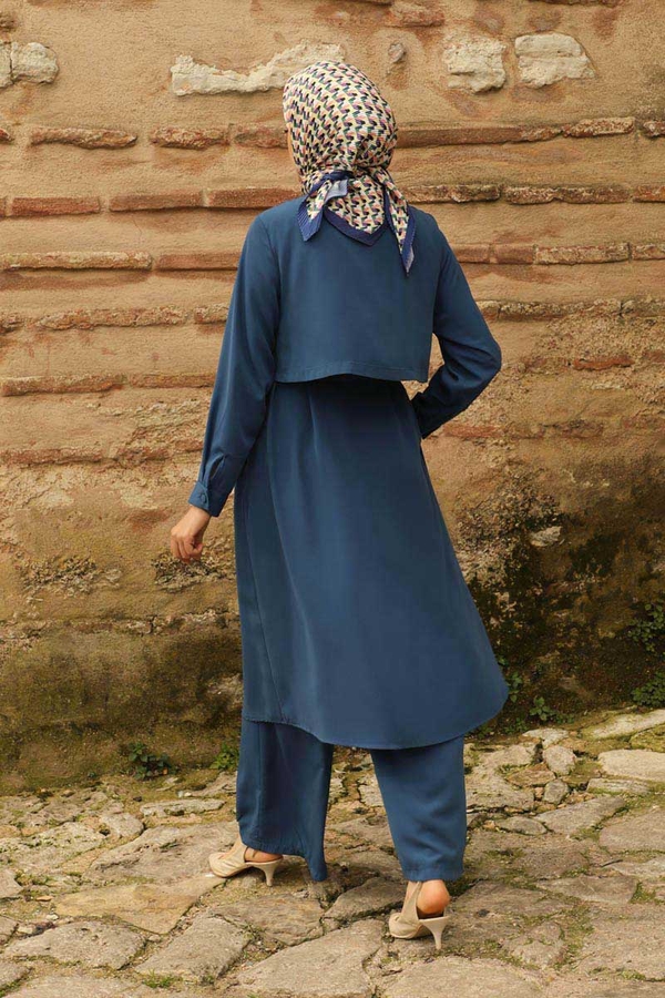 Medine İpeği Rüzgarlıklı Takım İndigo - 12