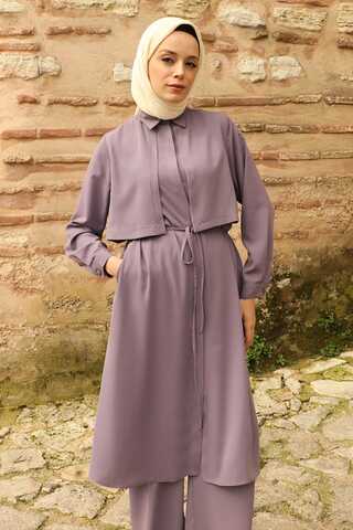 Medine İpeği Rüzgarlıklı Takım Lila - 2